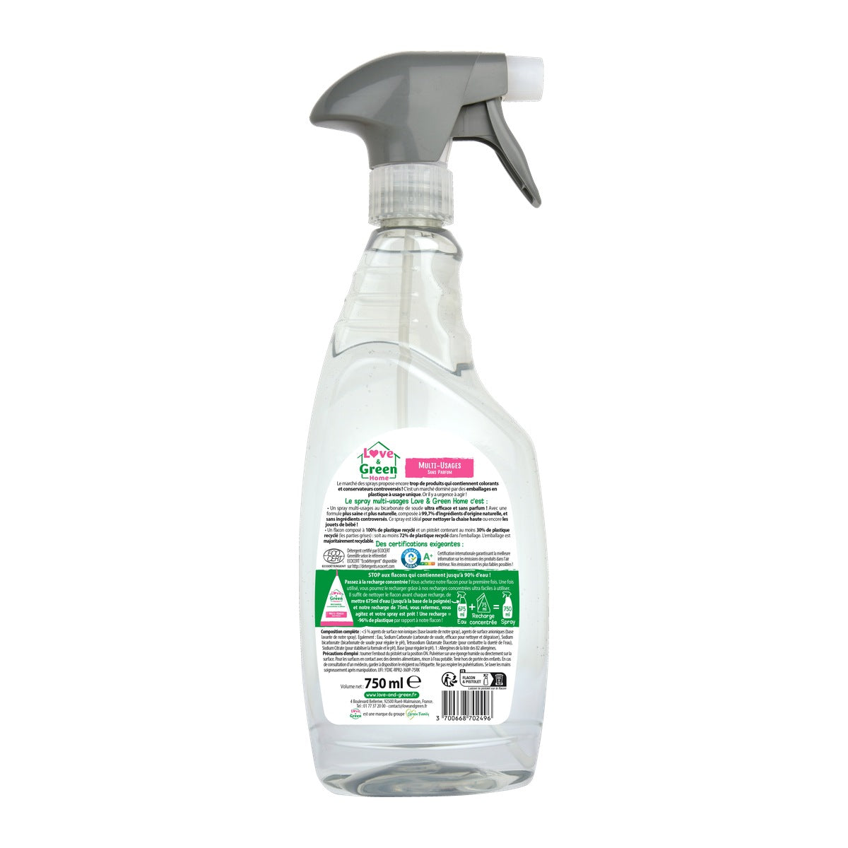 Refillable Fragrance-Free Hypoallergenic Multi-Purpose Home Spray - 750ml