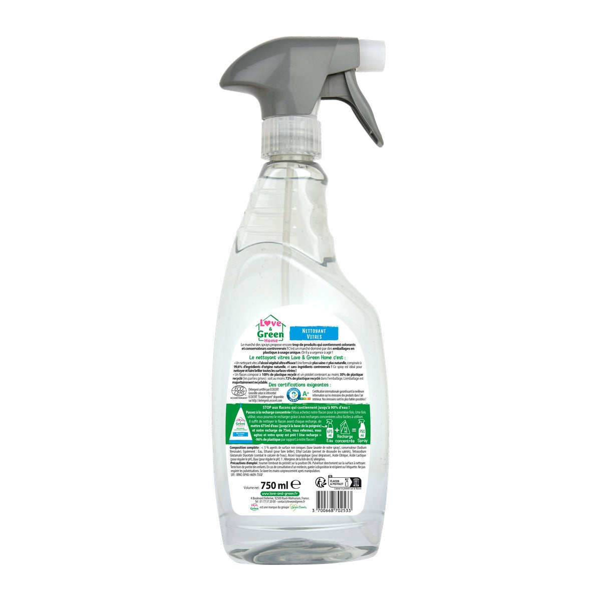 Home Refillable Glass Cleaner Spray - 750Ml