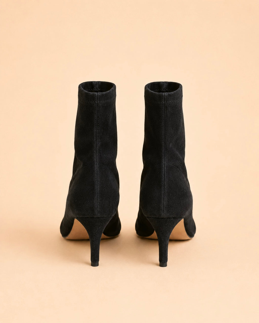 Roma Ankle Boot In Black Stretch Suede