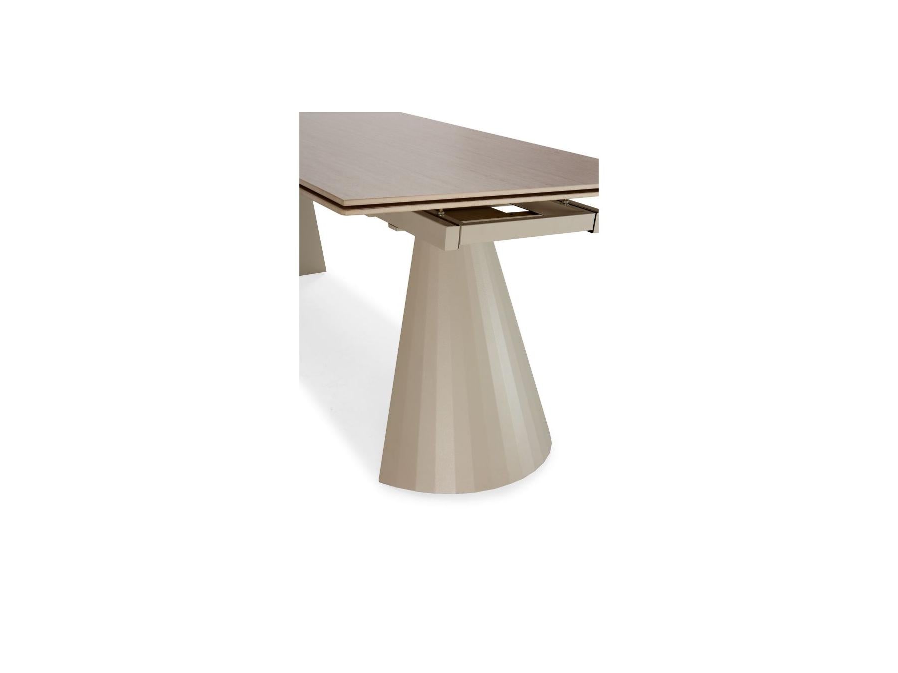 Mesa De Comedor Extensible - Romeo - Tablero De Piedra Efecto Travertino