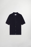 Nolan Polo Cardigan Knit - Navy Blue