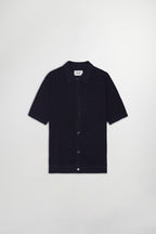 Nolan Polo Cardigan Knit - Navy Blue