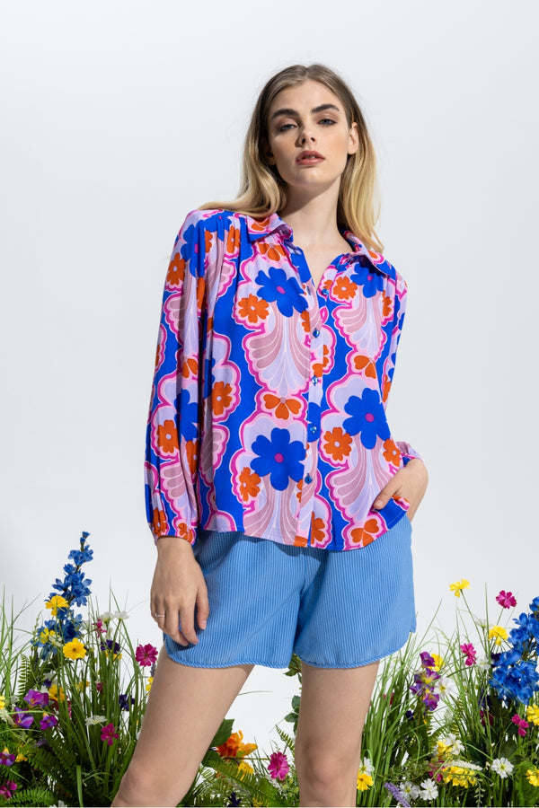 La Chemise Jill Blue Flower