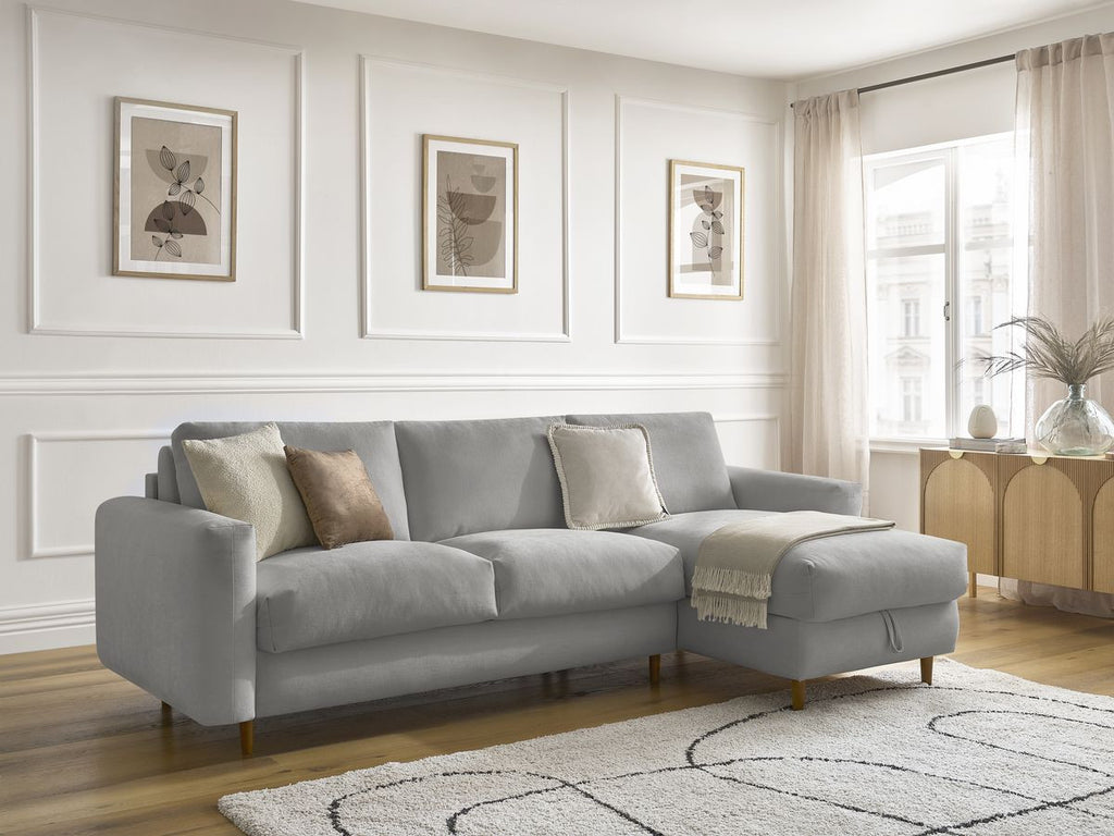 Cocoone - Sofá esquinero reversible convertible nuevo con apertura rápida - Tejido liso