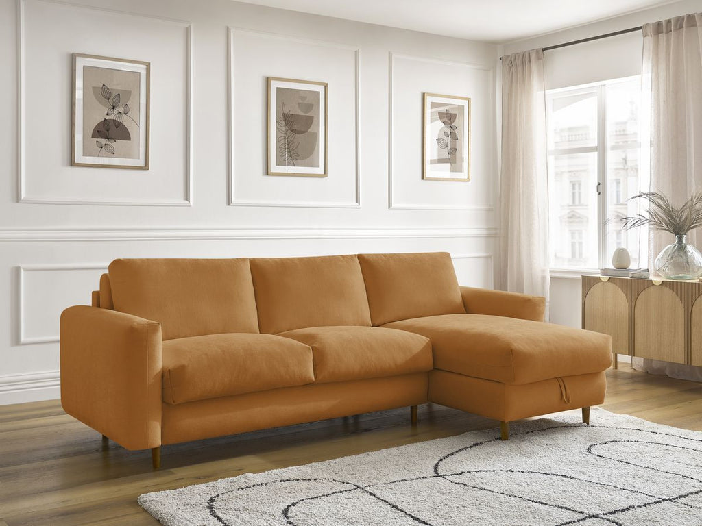 Cocoone - Sofá esquinero reversible convertible nuevo con apertura rápida - Tejido liso