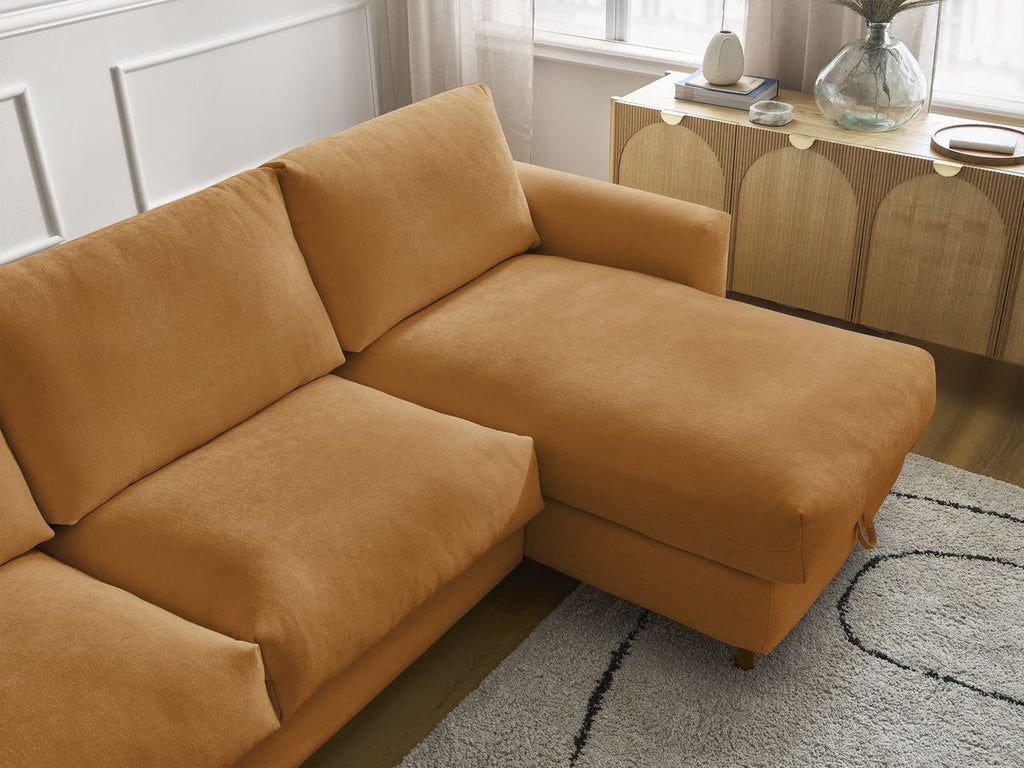 Cocoone - Sofá esquinero reversible convertible nuevo con apertura rápida - Tejido liso