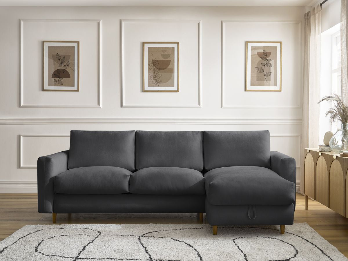 Cocoone - Sofá esquinero reversible convertible nuevo con apertura rápida - Tejido liso