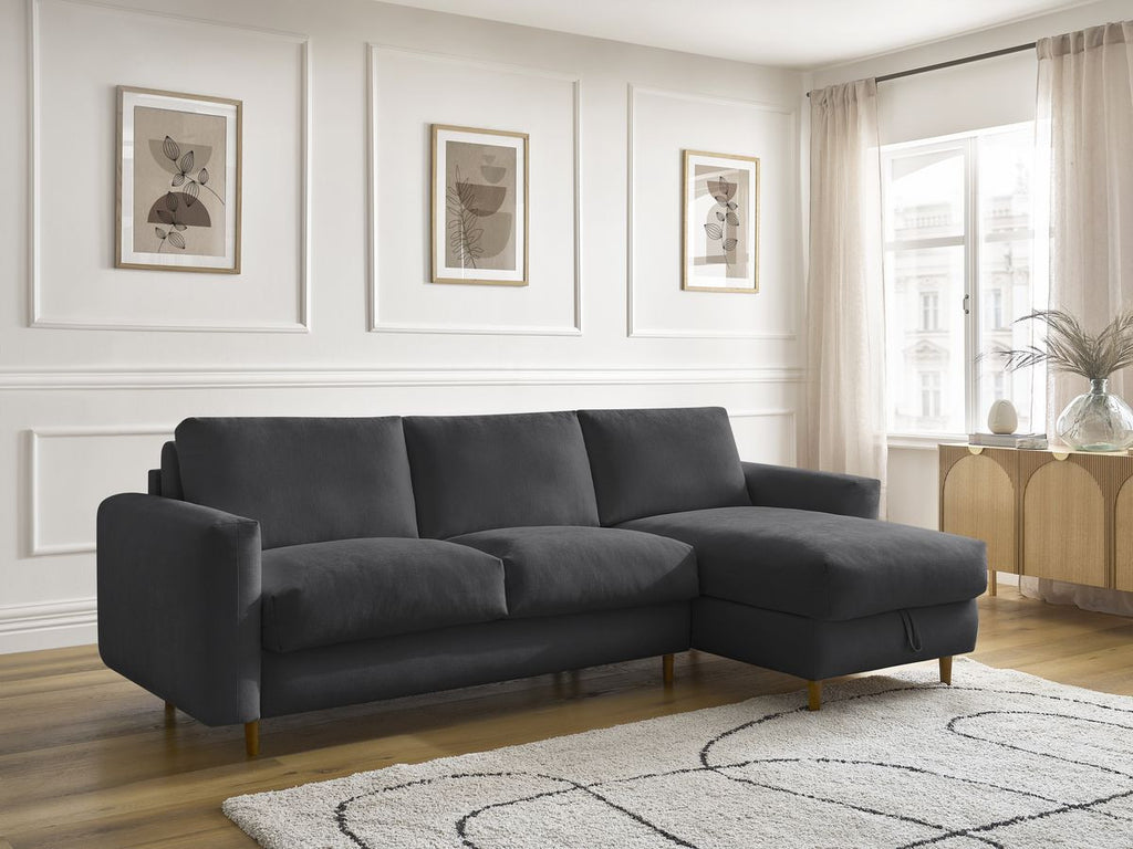 Cocoone - Sofá esquinero reversible convertible nuevo con apertura rápida - Tejido liso