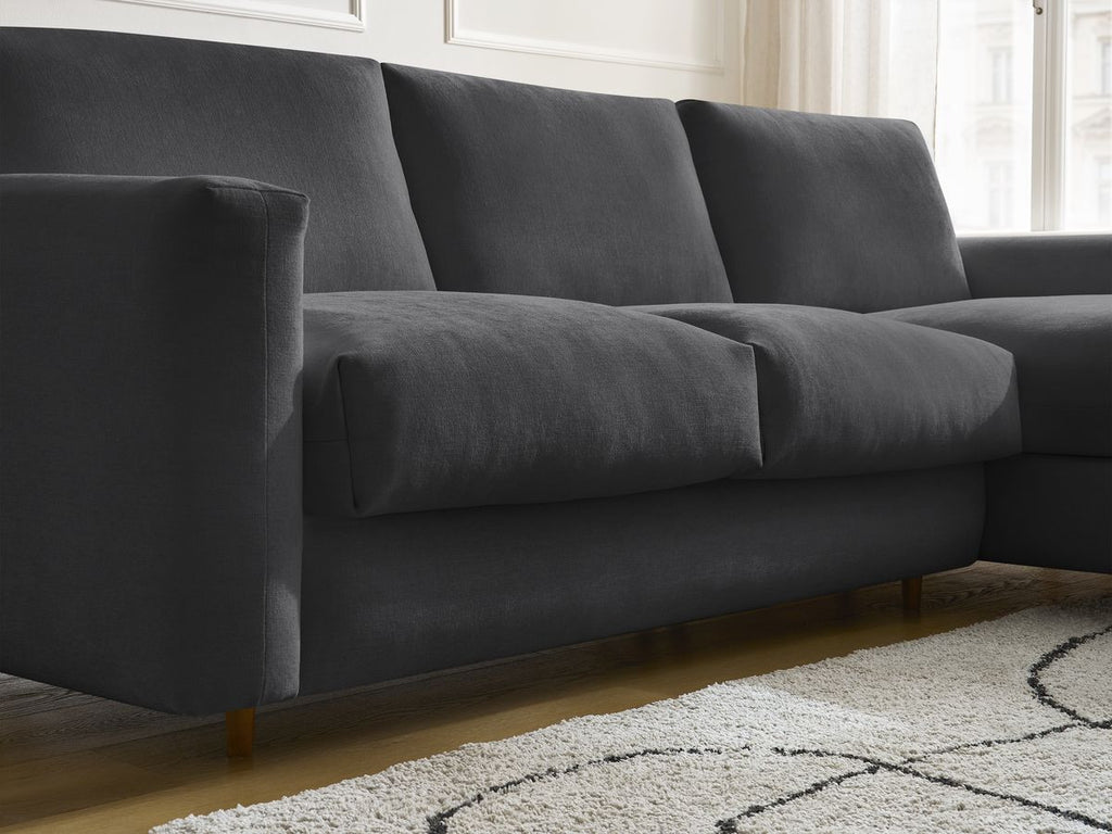 Cocoone - Sofá esquinero reversible convertible nuevo con apertura rápida - Tejido liso
