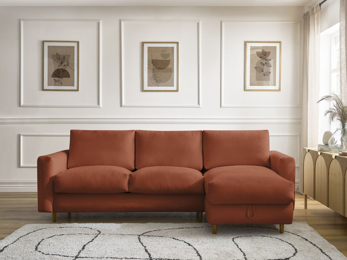 Cocoone - Sofá esquinero reversible convertible nuevo con apertura rápida - Tejido liso