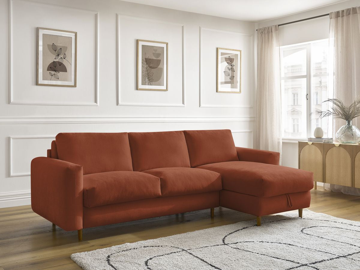 Cocoone - Sofá esquinero reversible convertible nuevo con apertura rápida - Tejido liso