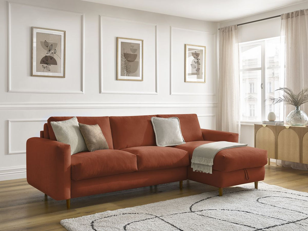 Cocoone - Sofá esquinero reversible convertible nuevo con apertura rápida - Tejido liso