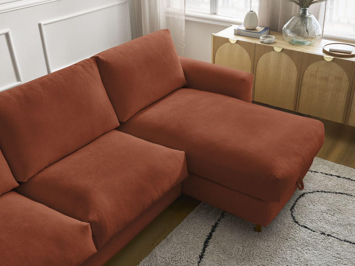 Cocoone - Sofá esquinero reversible convertible nuevo con apertura rápida - Tejido liso