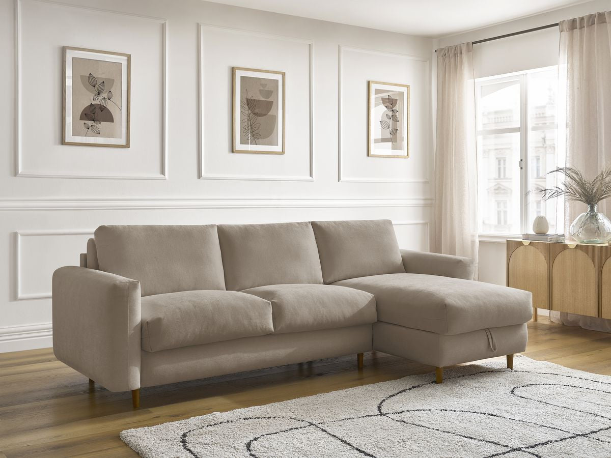 Cocoone - Sofá esquinero reversible convertible nuevo con apertura rápida - Tejido liso