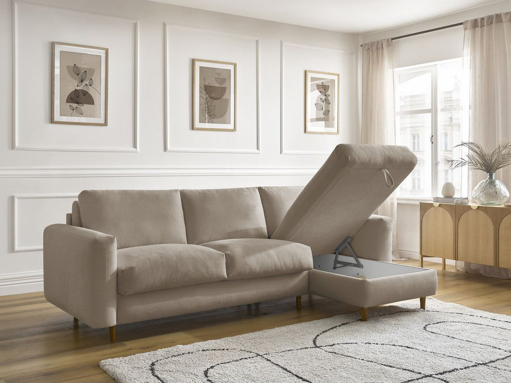 Cocoone - Sofá esquinero reversible convertible nuevo con apertura rápida - Tejido liso