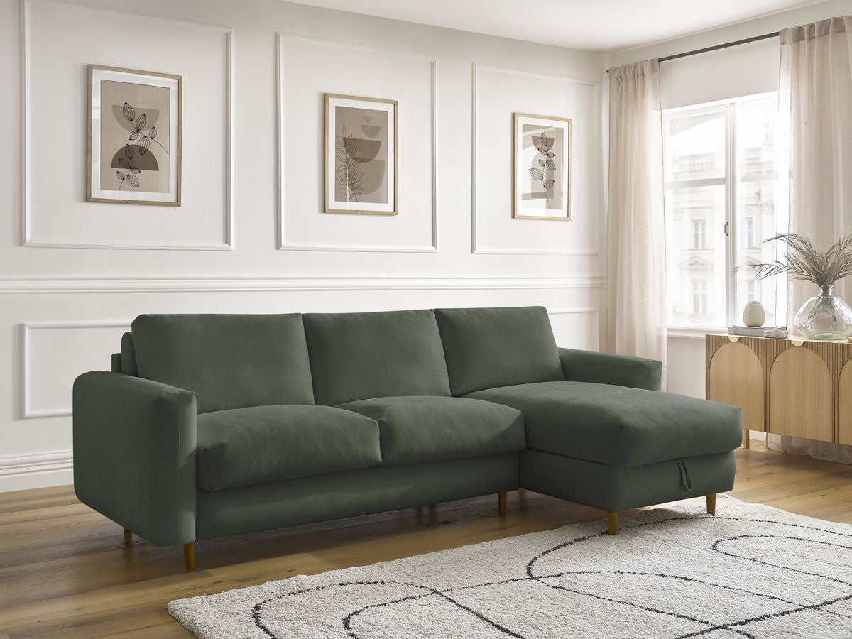 Cocoone - Sofá esquinero reversible convertible nuevo con apertura rápida - Tejido liso