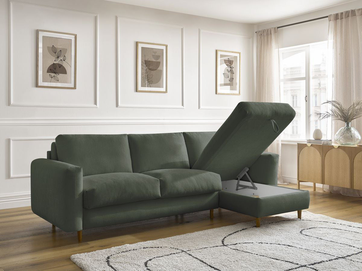 Cocoone - Sofá esquinero reversible convertible nuevo con apertura rápida - Tejido liso