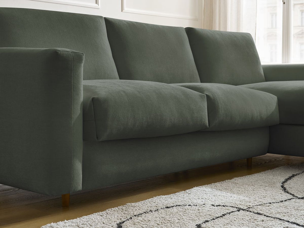 Cocoone - Sofá esquinero reversible convertible nuevo con apertura rápida - Tejido liso