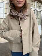 Cagoule en laine et cachemire camel