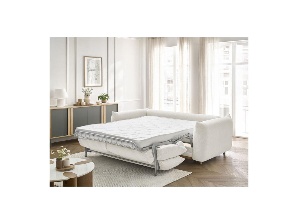 Ernest - Canapé Droit Convertible 3 Places - Tissu Bouclette
