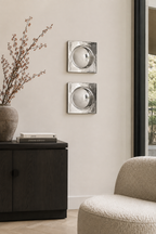 Cesta - Set of 2 Wall Decorations - Silver - Stoneware