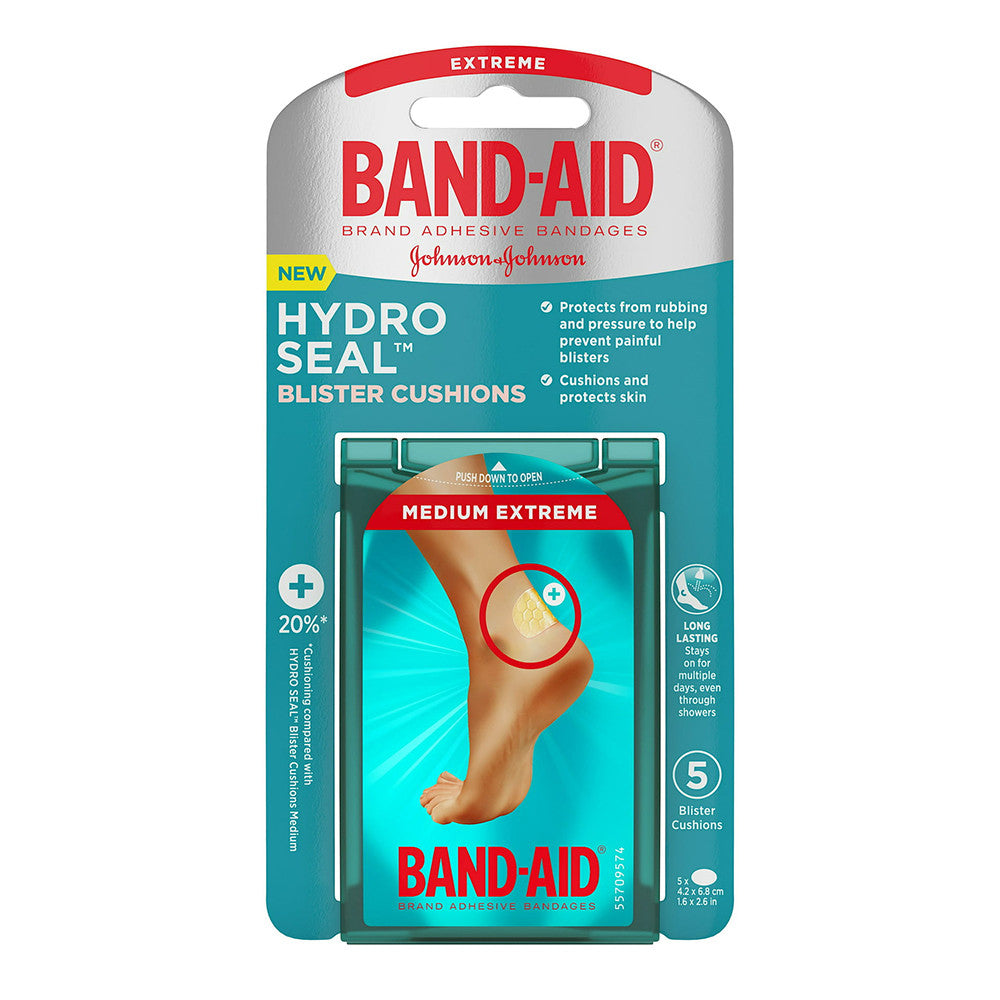 Johnson and Johnson Band Aid Adhesive Hydro Seal Bandages Blister Cushions, Medium Extreme, 5 Ea
