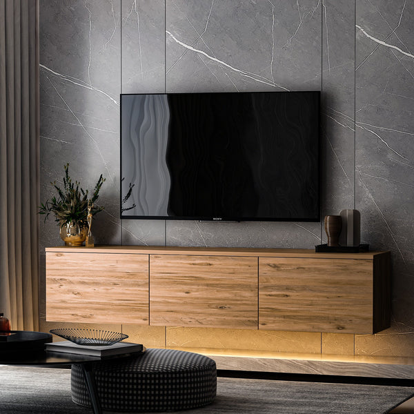 Mueble de TV Néon Luminoso - Pino Atlántico