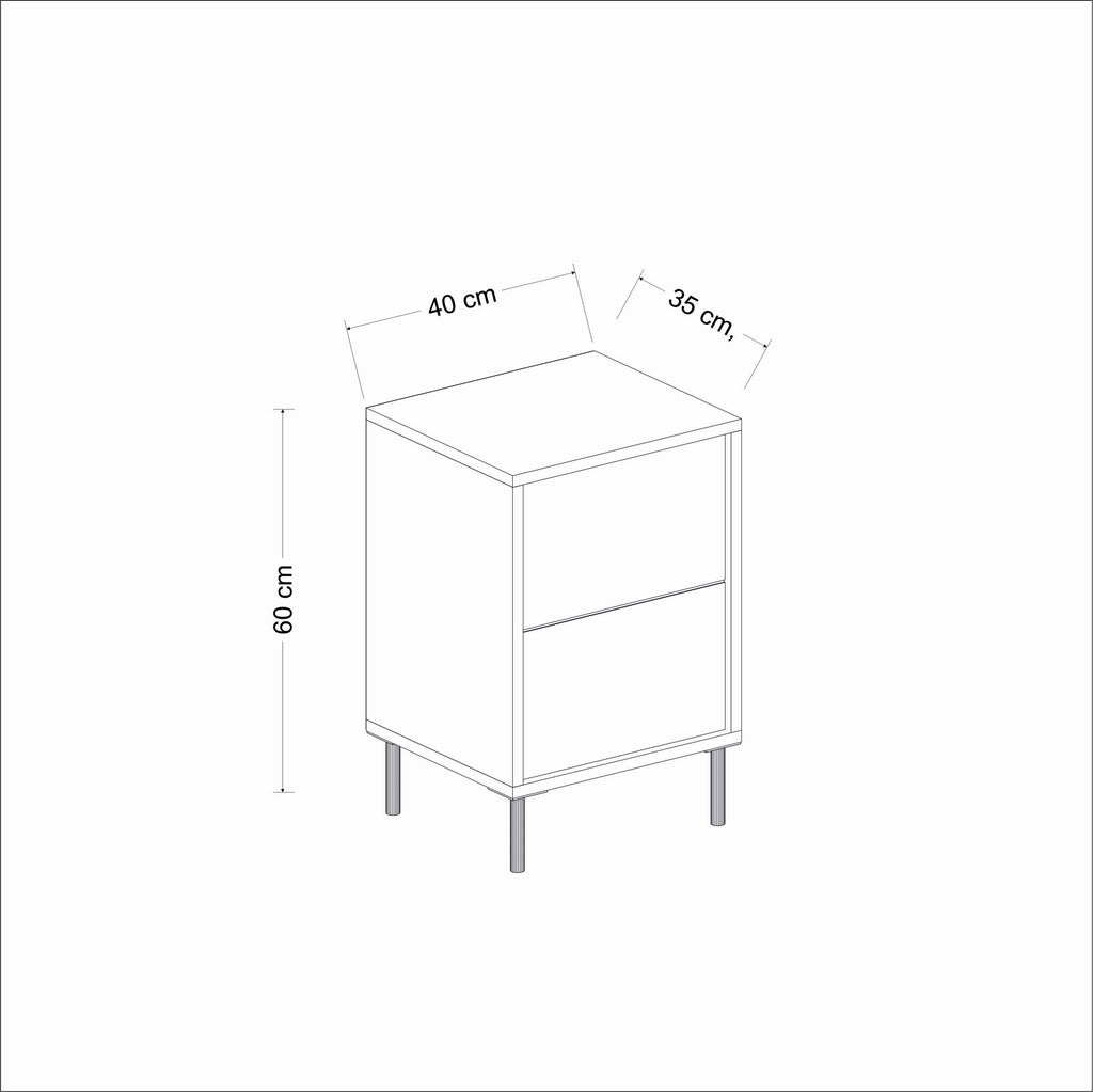 Tables De Chevet Imaj - Blanc / Doré