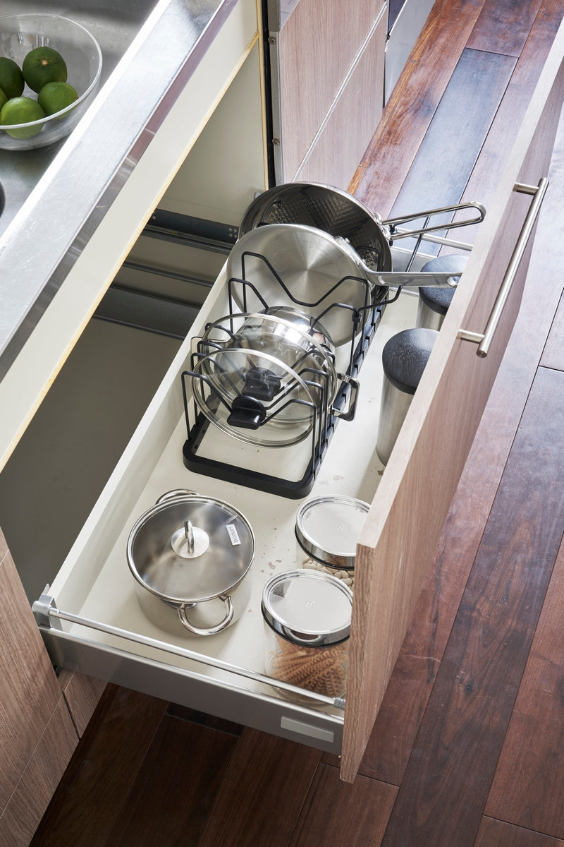 Extendable Pan & Lid Organiser - Tower - Black