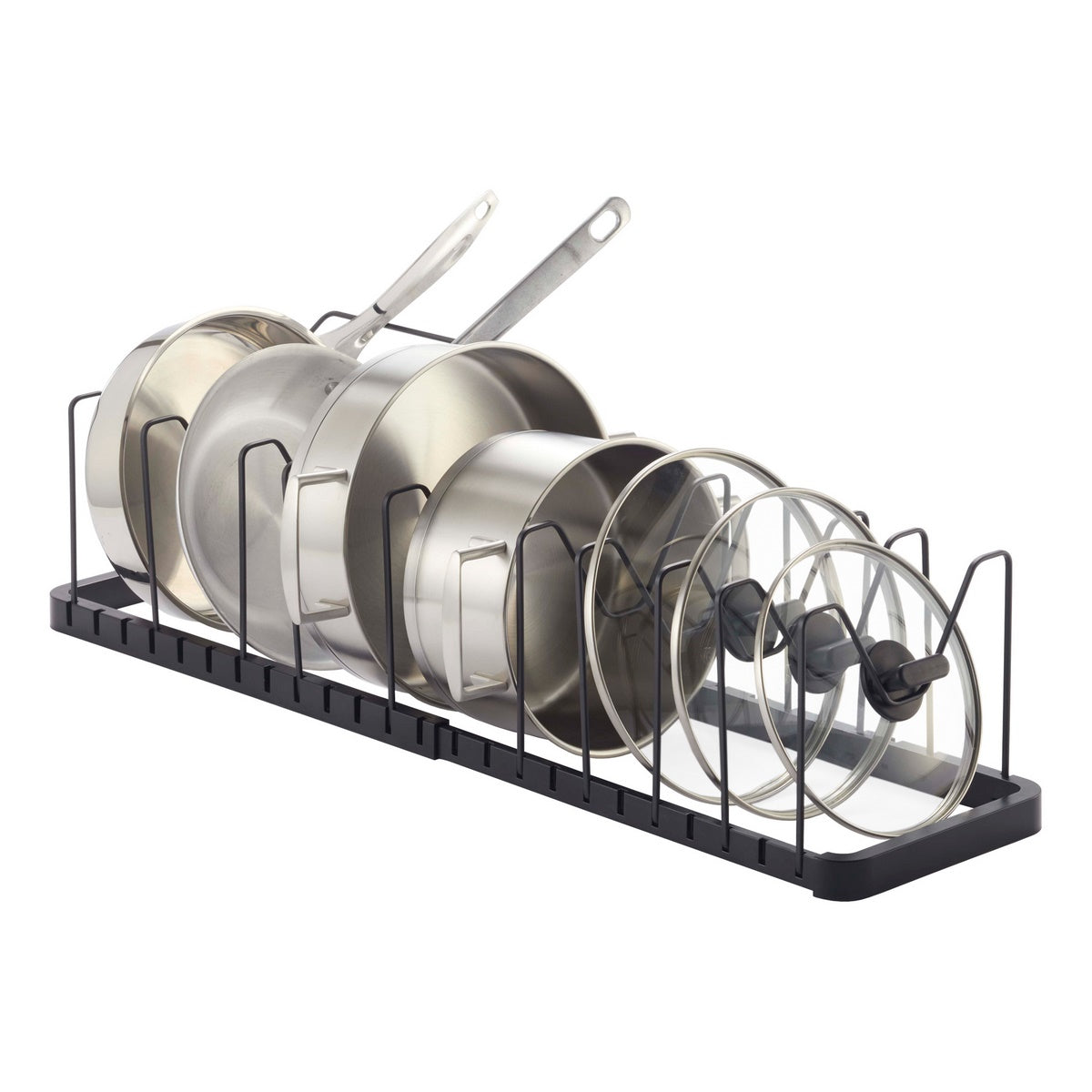 Extendable Pan & Lid Organiser - Tower - Black