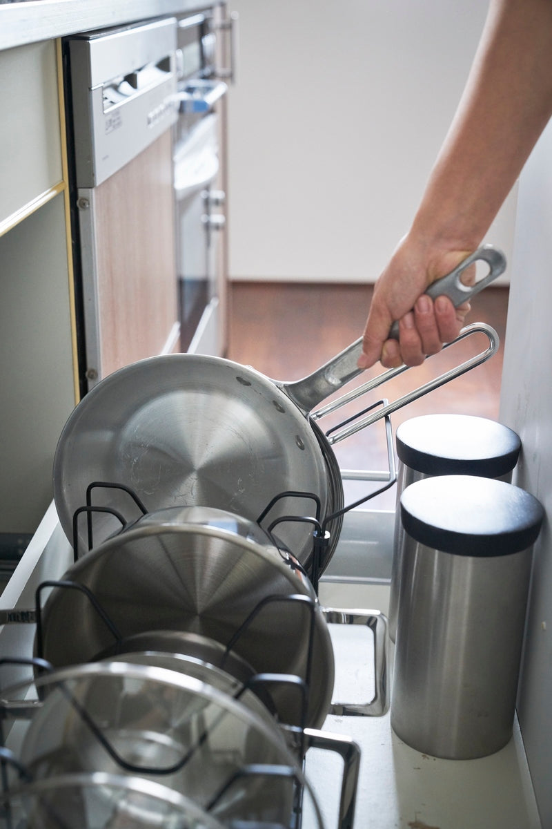 Extendable Pan & Lid Organiser - Tower - Black