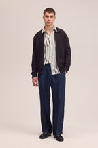 Jersey Gustav Ls Zip - Deep Truffle