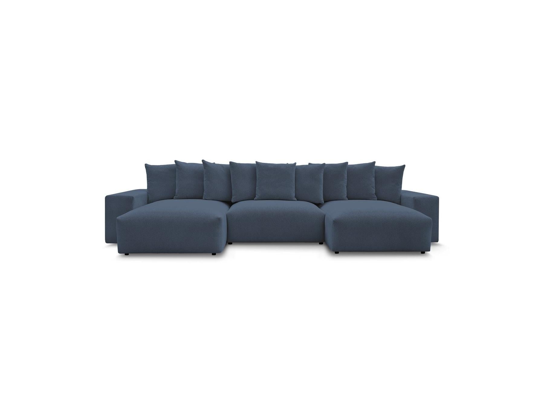 Voltaire - Sofá panorámico convertible con arcón - Tejido jaspeado