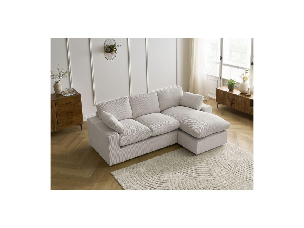 Belair - Sofá esquinero fijo compacto reversible - Pana