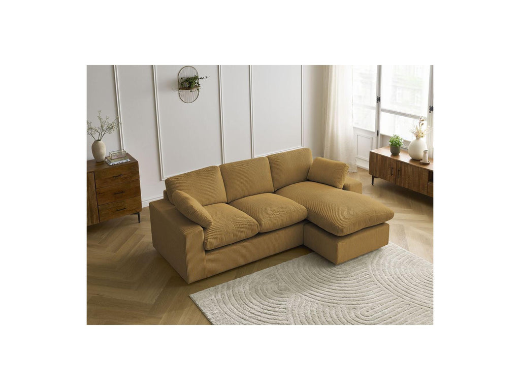 Belair - Sofá esquinero fijo compacto reversible - Pana