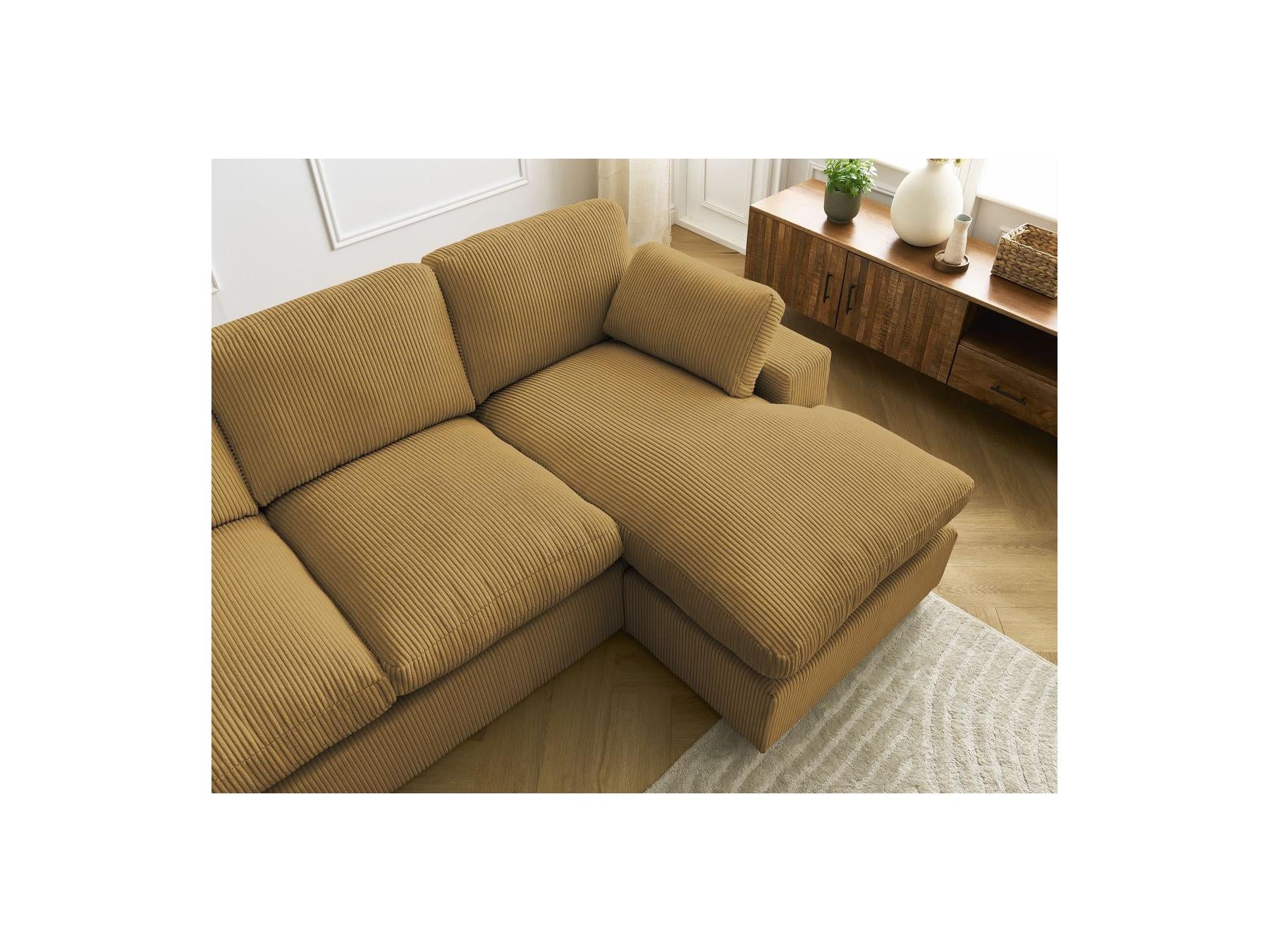 Belair - Sofá esquinero fijo compacto reversible - Pana