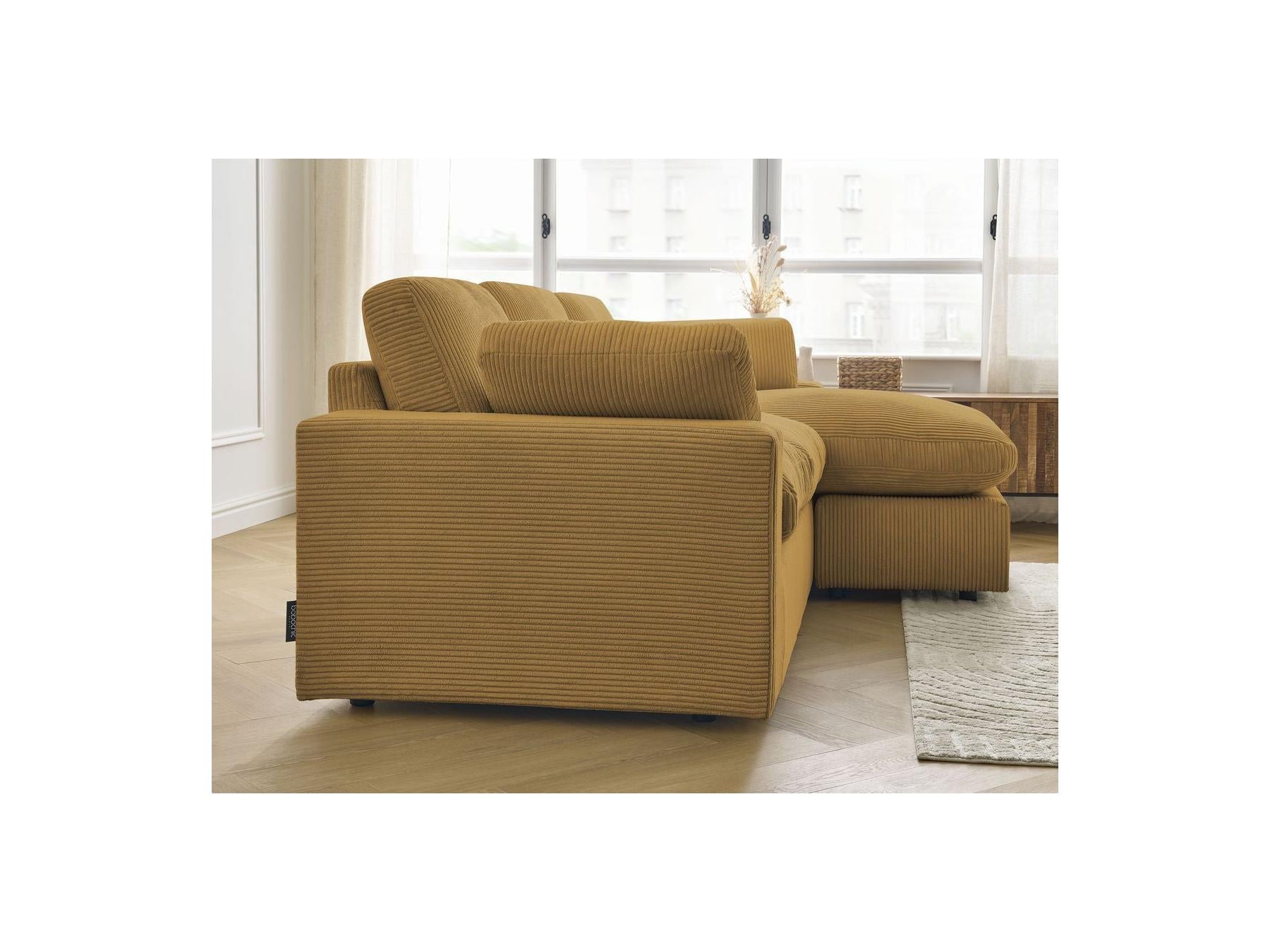Belair - Sofá esquinero fijo compacto reversible - Pana