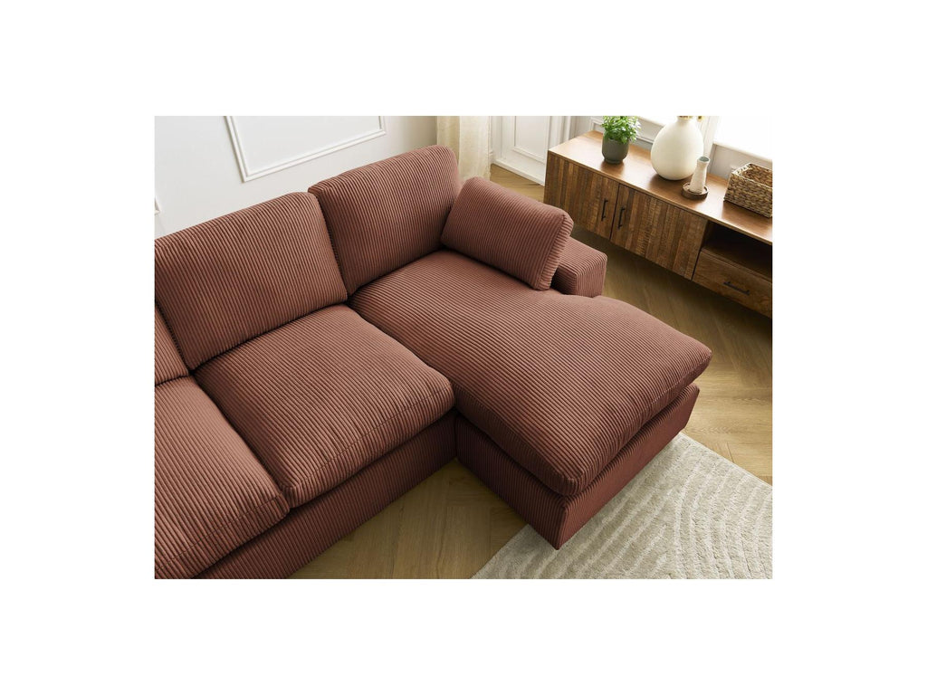 Belair - Sofá esquinero fijo compacto reversible - Pana