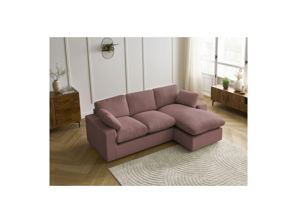 Belair - Sofá esquinero fijo compacto reversible - Pana