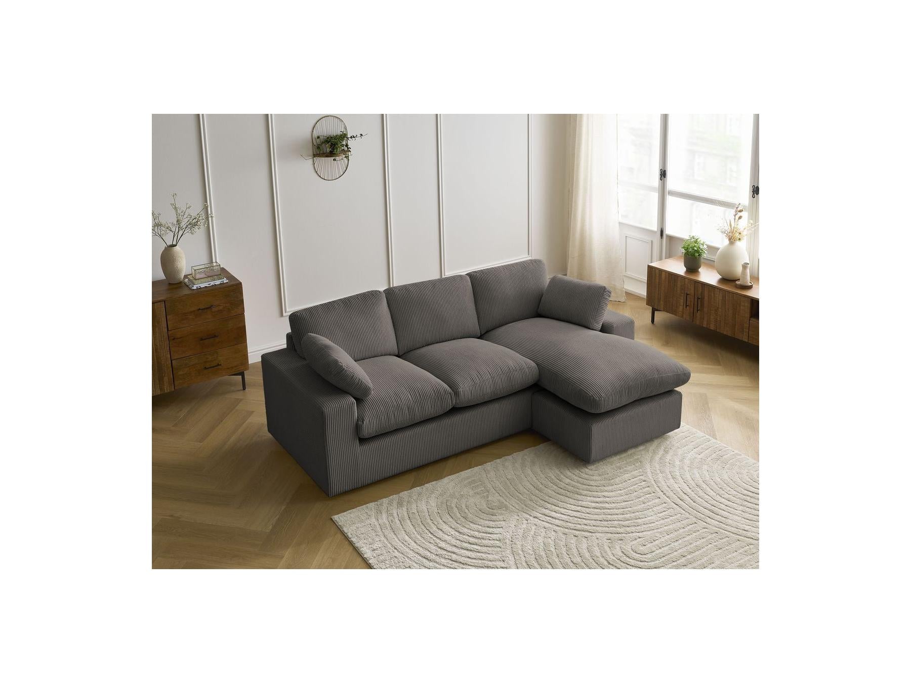 Belair - Sofá esquinero fijo compacto reversible - Pana
