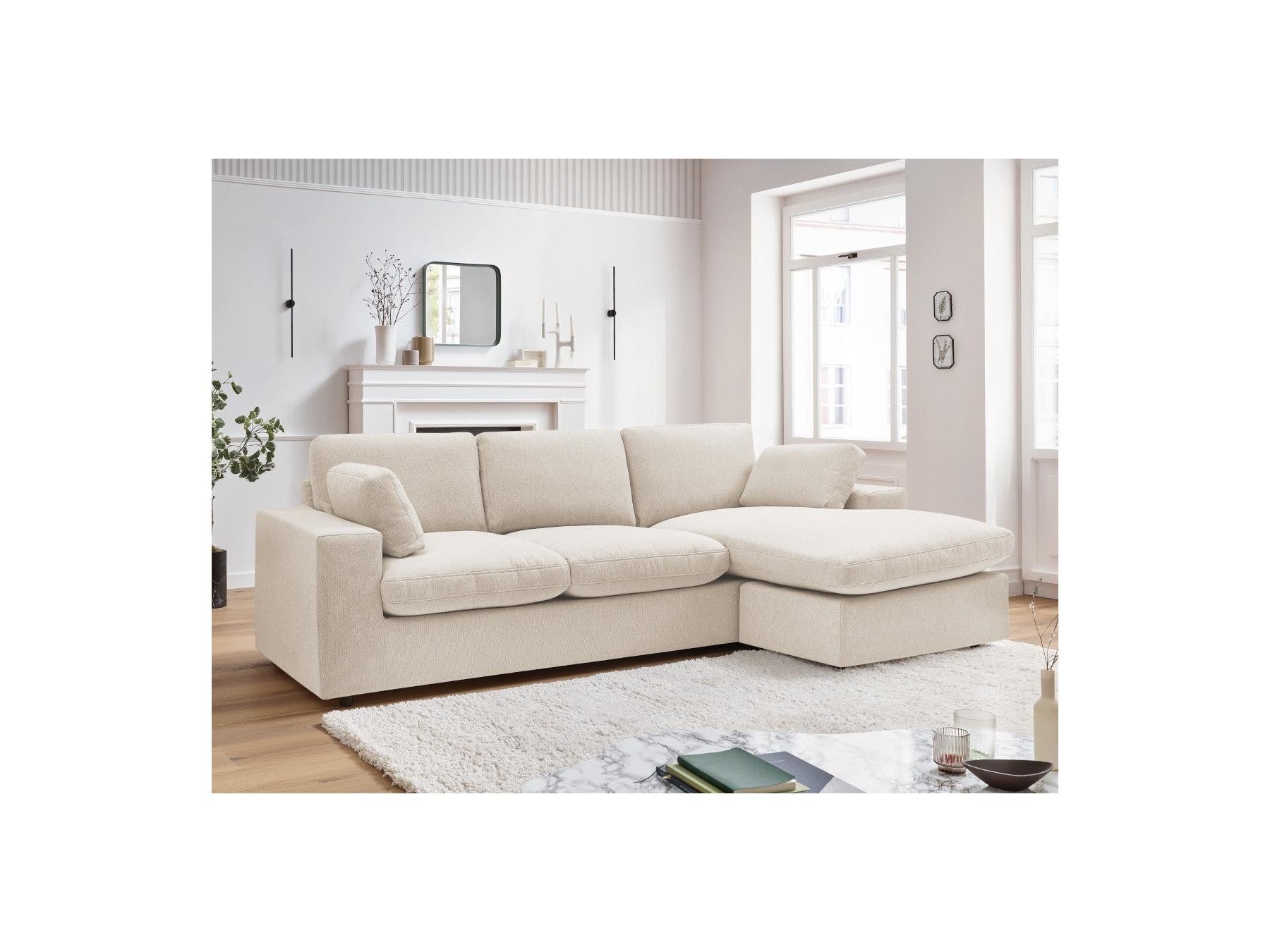 Belair - Sofá esquinero fijo reversible compacto - Tejido