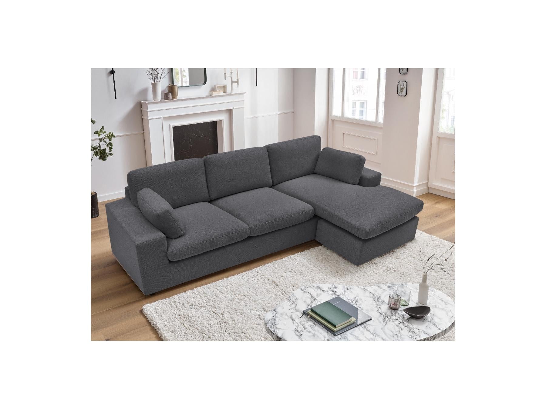 Belair - Sofá esquinero fijo reversible compacto - Tejido