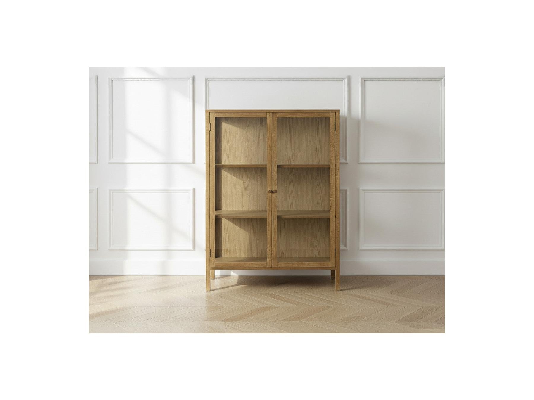 Carmen - Buffet Haut 2 Portes - Placage Chêne Massif