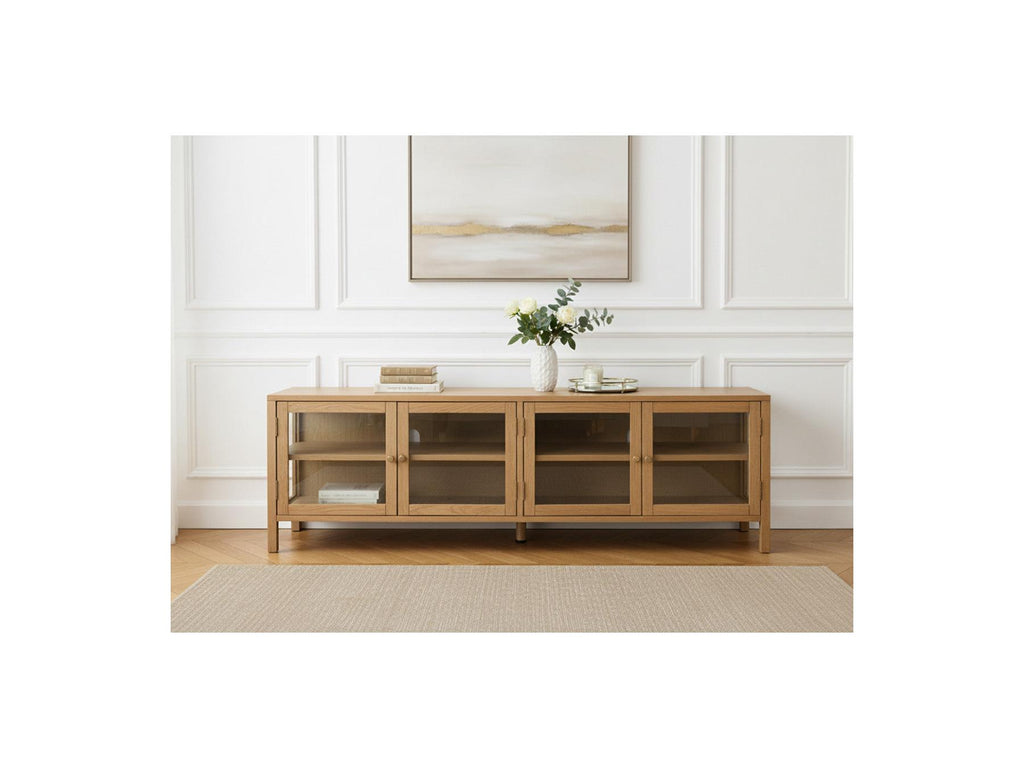 Carmen - Mueble de TV con 4 puertas - Chapa de roble macizo