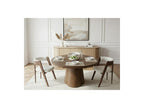 Sugiton - Mesa de comedor redonda extensible de 130 a 180 cm con chapa de roble macizo
