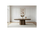 Sugiton - Mesa de comedor redonda extensible de 130 a 180 cm con chapa de roble macizo