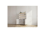 Anyra - Mueble vitrina 2 puertas Al. 150 cm - Patas de madera maciza
