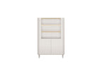 Anyra - Mueble vitrina 2 puertas Al. 150 cm - Patas de madera maciza