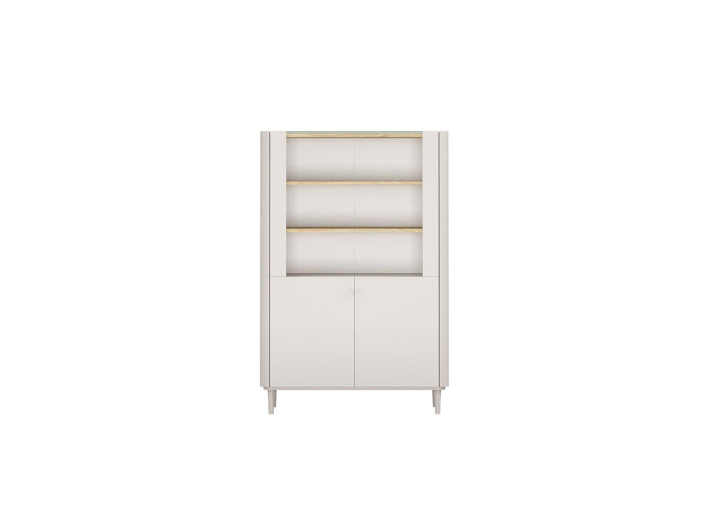 Anyra - Mueble vitrina 2 puertas Al. 150 cm - Patas de madera maciza