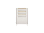 Anyra - Mueble vitrina 2 puertas Al. 150 cm - Patas de madera maciza